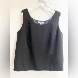 Jones Studio Separates Black Lined Top Business Sleeveless Office Hidden Zip